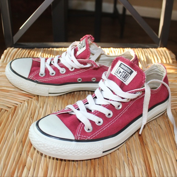 Unisex Red Converse All Star Chuck Taylor Ox - Picture 4 of 7